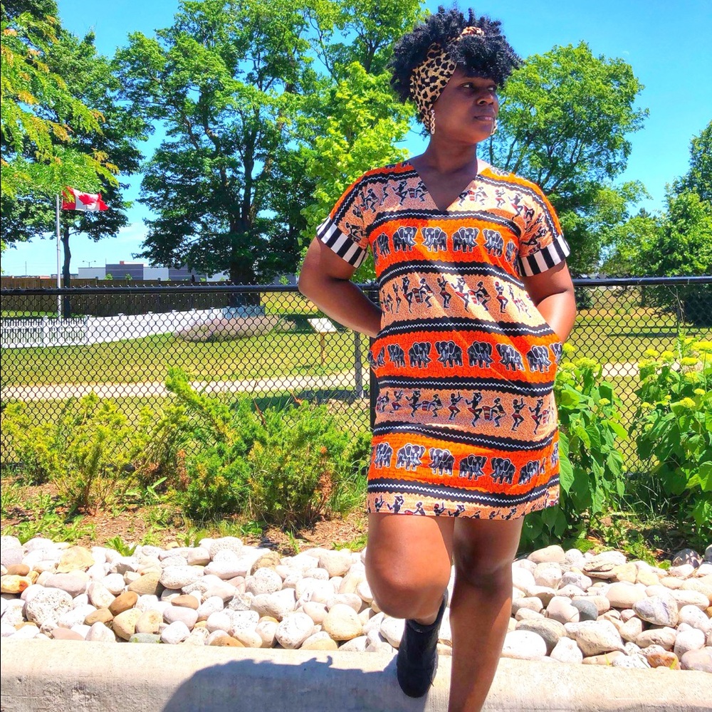 African Print Shift Dress